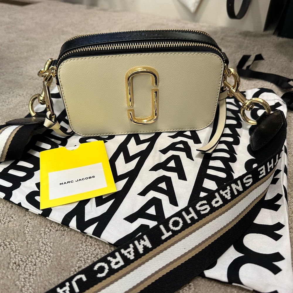 Marc Jacobs Cream and Black Crossbody Bag